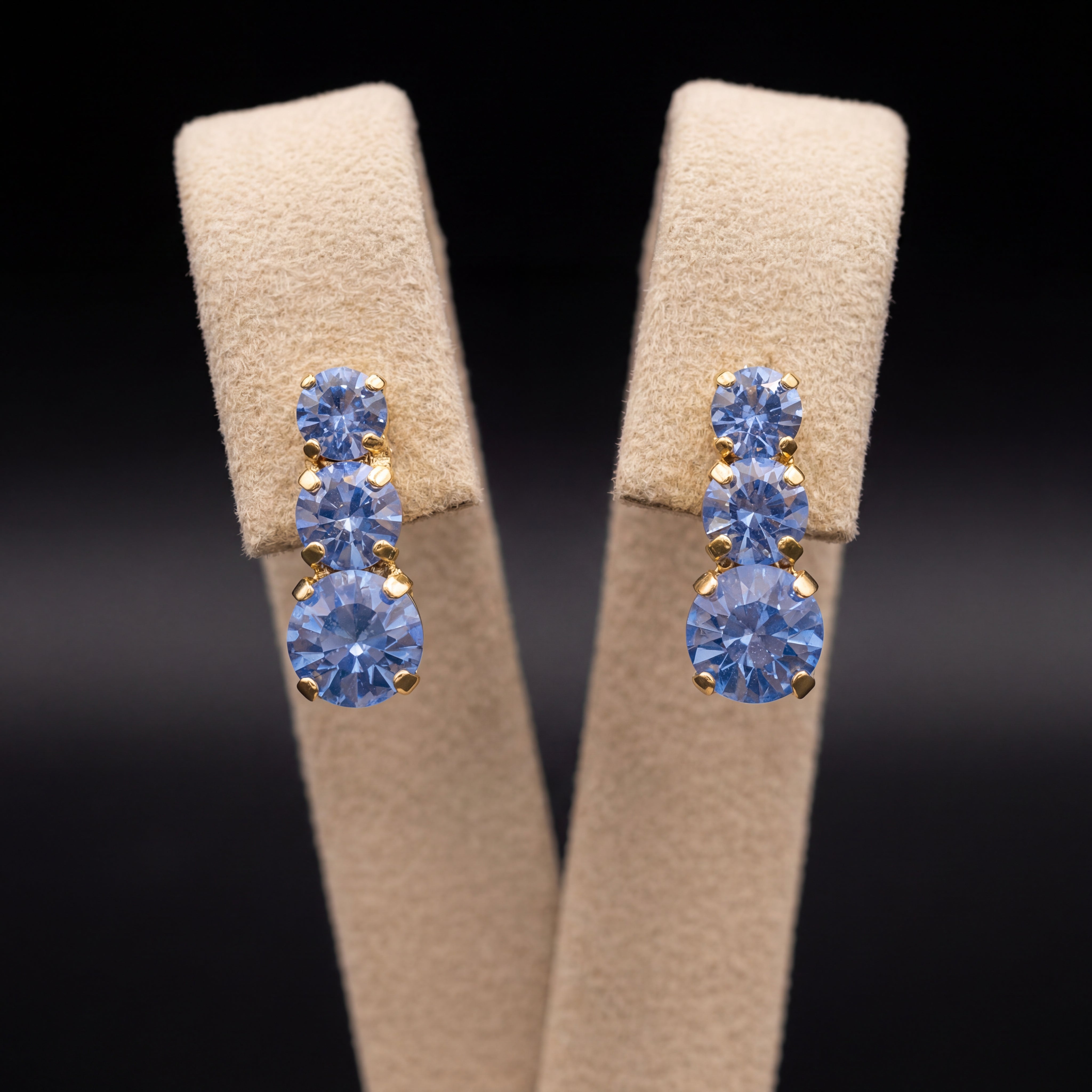 Trilogy orecchini - Oro Giallo - Azzurro Polvere