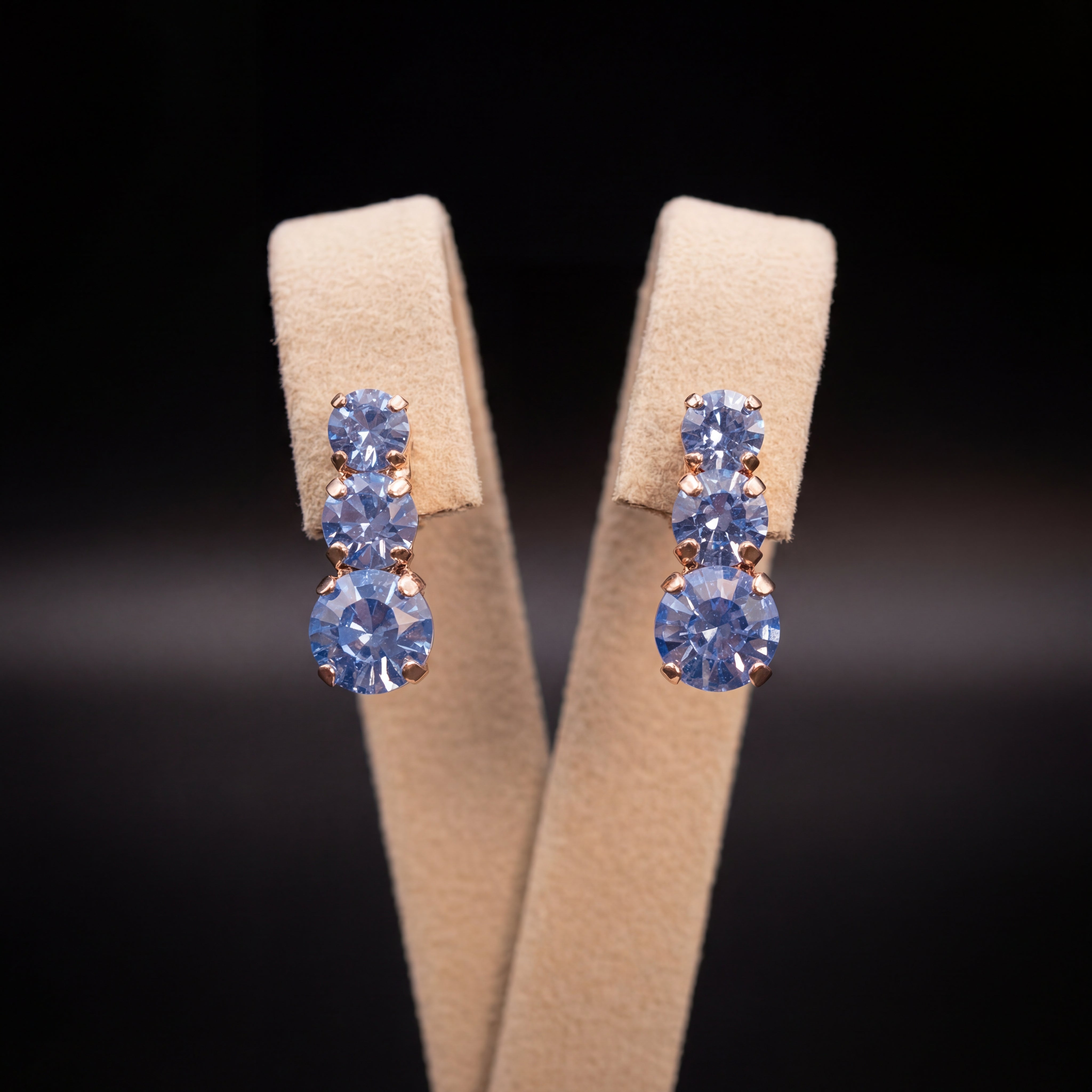 Trilogy orecchini - Oro Rosa - Azzurro Polvere