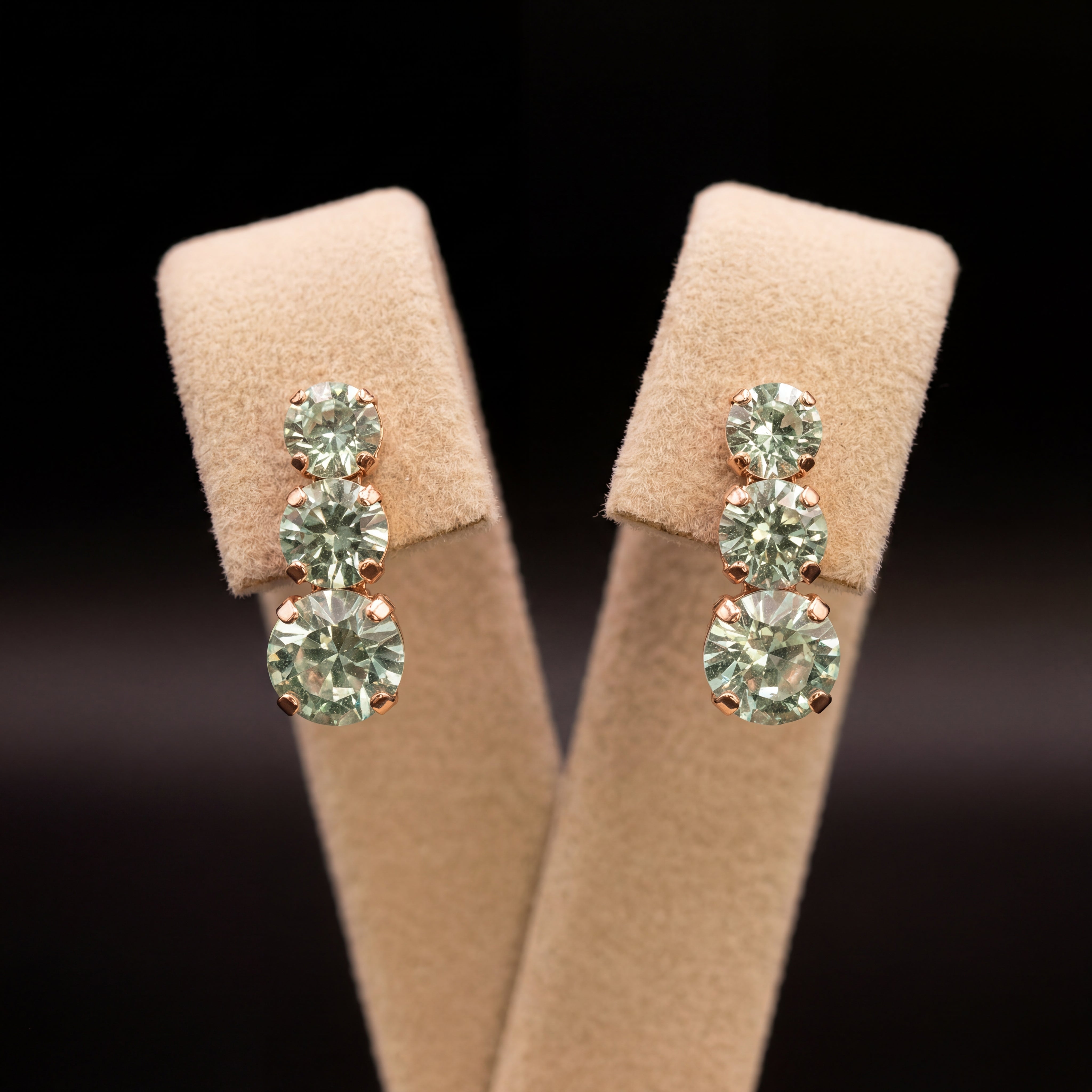 Trilogy orecchini - Oro Rosa - Crisolite